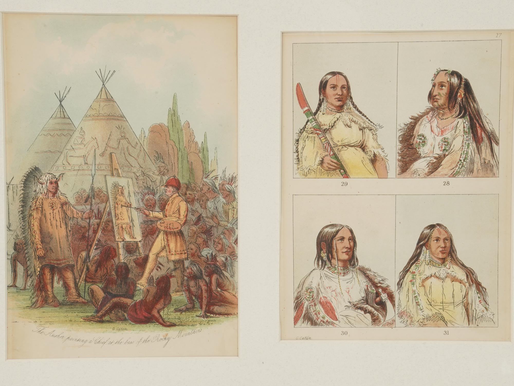 ANTIQUE PRINTS NATIVE AMERICANS BY GEORGE CATLIN PIC-6